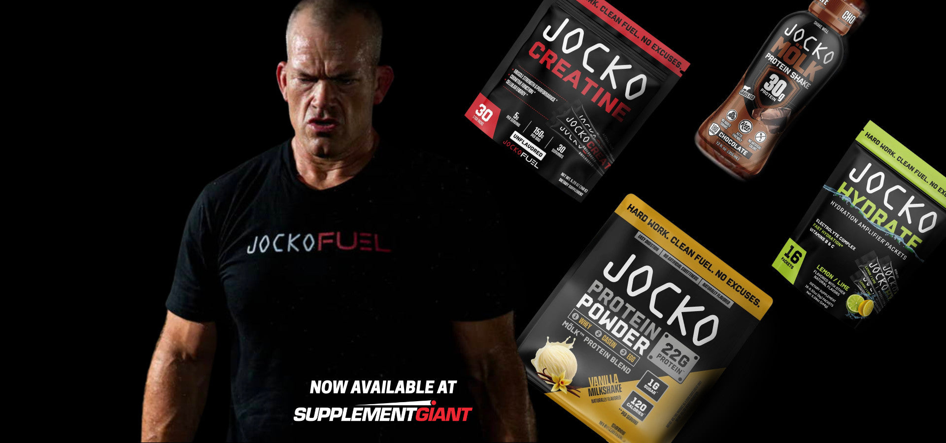 Jocko Fuel supplements including Molk, Hydrate, and Creatine now available at Supplement Giant stores in Denver, Colorado Springs, and Wichita.