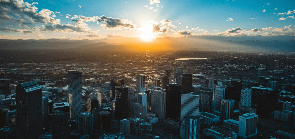 Denver Colorado skyline and surrounding metro area