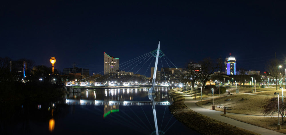 Wichita Kansas downtown at night